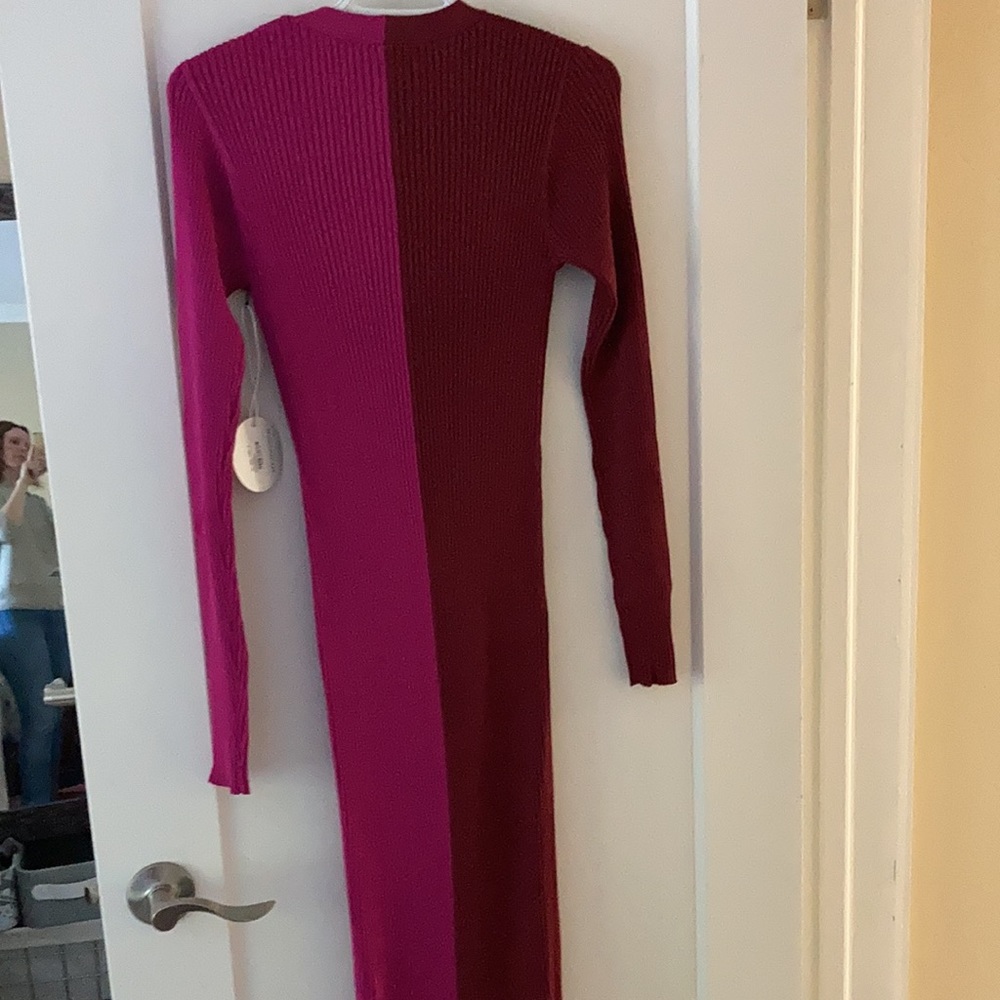 SOLD Staud Shoko knit dress in red fuschia Size Small - Picture 4 of 4